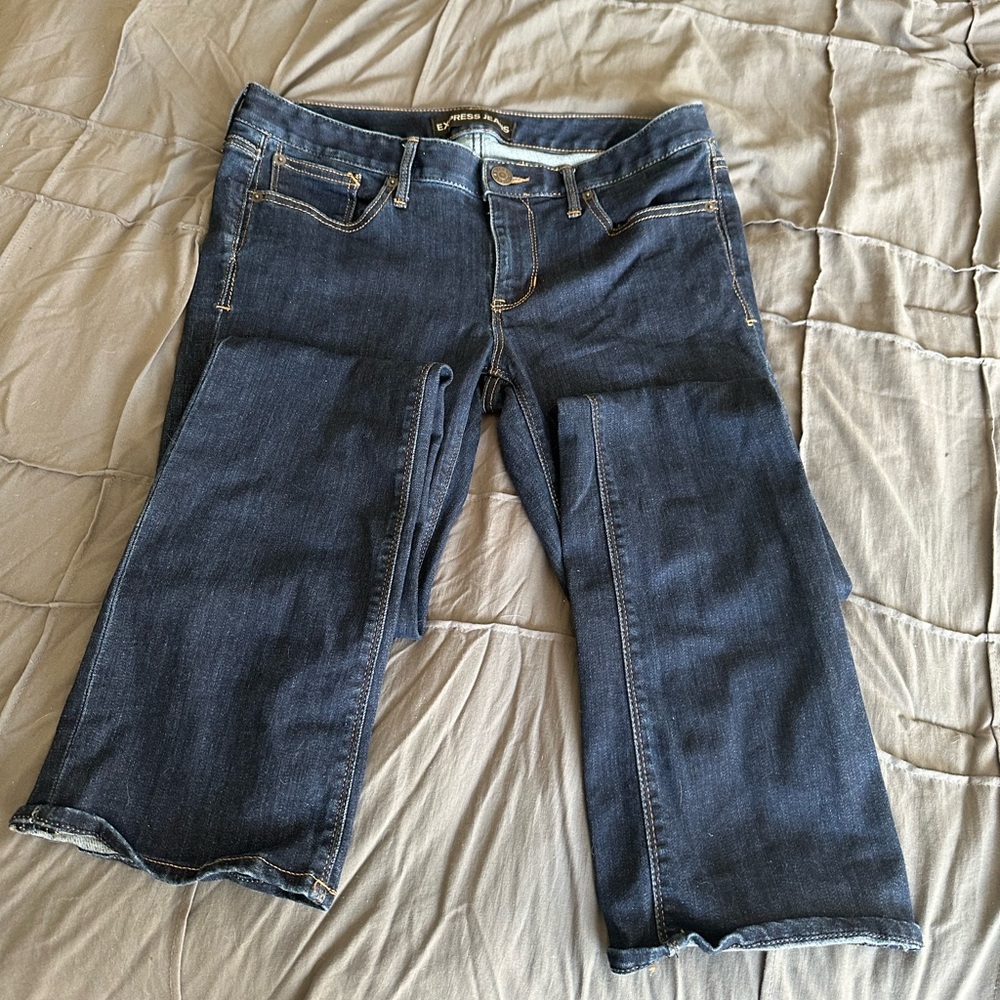 Express Barely Boot Low Rise Jeans